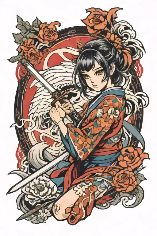 Anime Girl Holding Sword