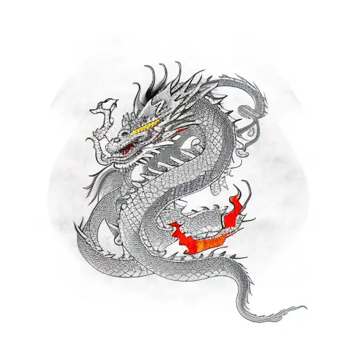 Dragon Wrapping Around Katana