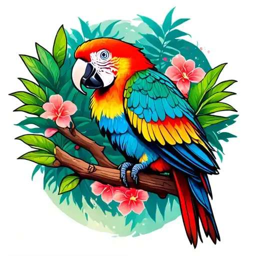 Parrot In The Jungle Background