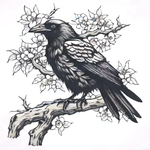 Crow In Branch