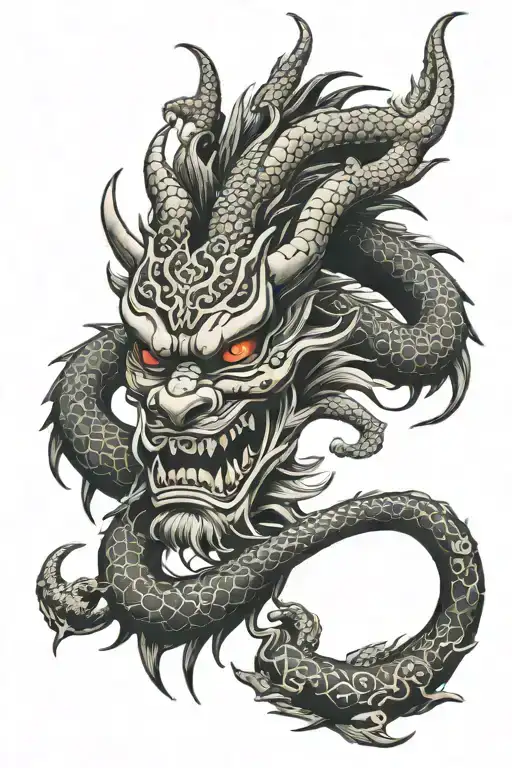 Dragon Oni Mask Enso Ouroboros