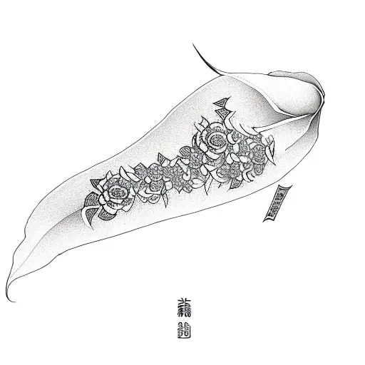 Flowers And Arabic Writing