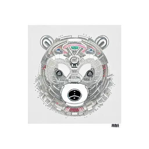 Half Mechanical Robotic Clockwork Bear