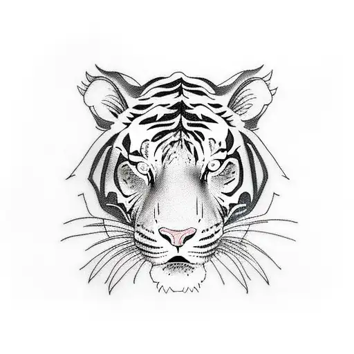 Roaring Tiger Leg Tatoo Colouref