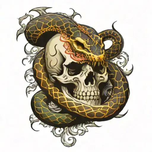 Snake And Skull