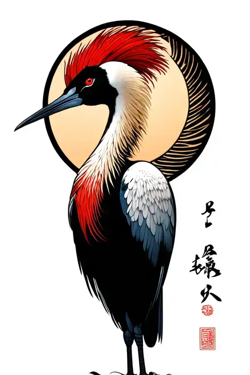 Red Crested Crane