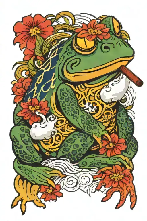Kaeru Frog Smoking