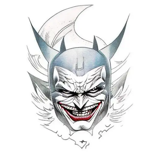 A Dynamic And Action-packed Tattoo Design Featuring Batman And Joker Engaged In An Epic Battle
