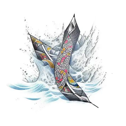 Arrow With Water Waves