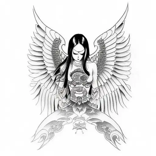 Half Devil Half Angel With Wings