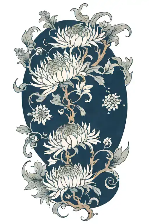 Chrysanthemum Flower Intertwined