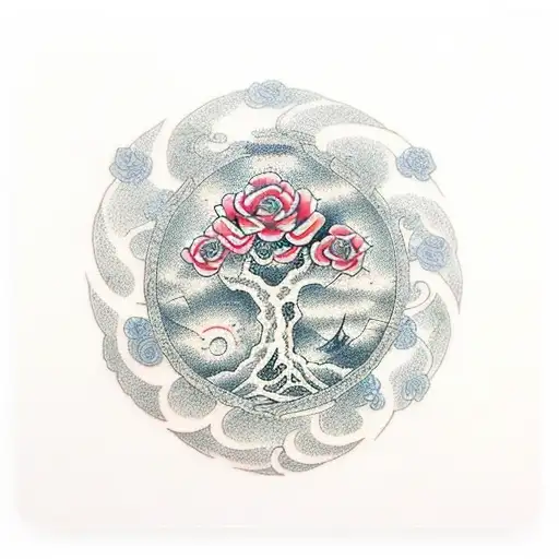 Tree Of Life And Rose