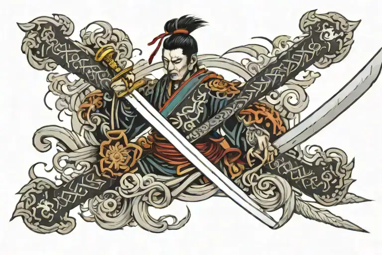 Warrior Spirit Sword Intertwined