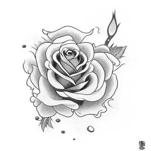 A Rose Intertwined With A Katana