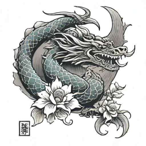 Tattoo On The Neck Going To The Hand Through The Forearm Sakura And Dragon