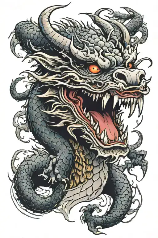 On Mask Dragon Emerging