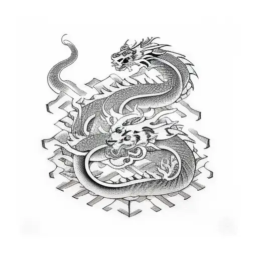 Dragon And Tiger Entwined Sleeve