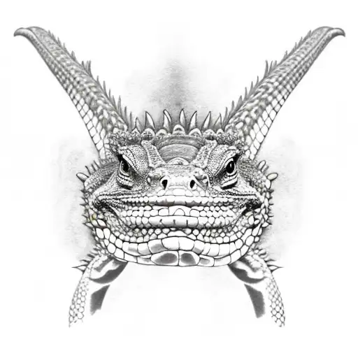 Comodo Iguana Dragon Full Size With Long Tongue And Tail