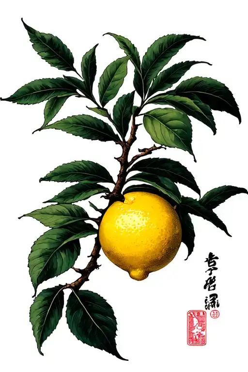 Lemon Tree For Man On Inner Forearm