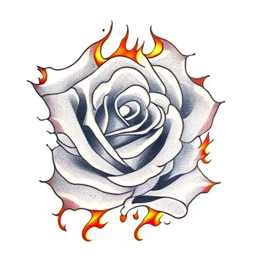 Rose On Flame