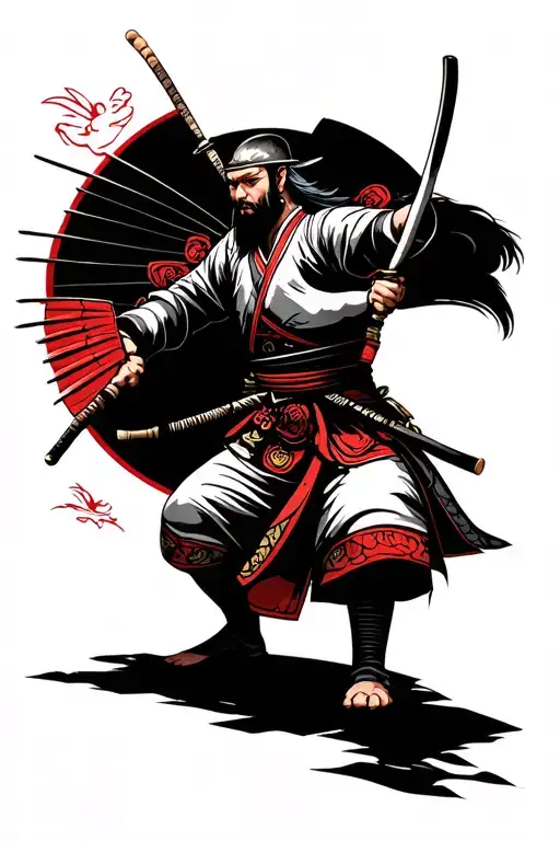 Japan Samurai Warrior Battling