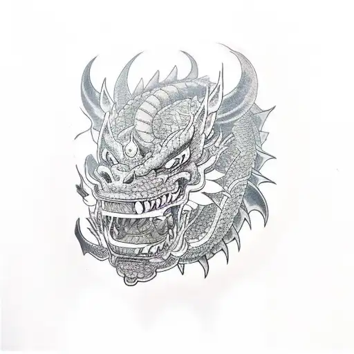 Dragon Oni Mask Around Arm