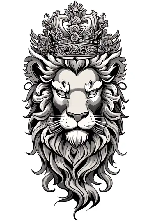 Crowned Lion Face