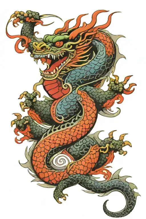 Chinese Maori Dragon Flying