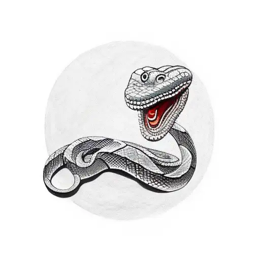 Snake Biting Its Thing Moving Around A Circle