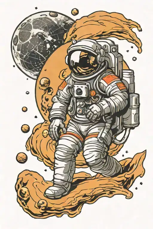 Astronaut Drinking Beer On The Moon Looking At Earth