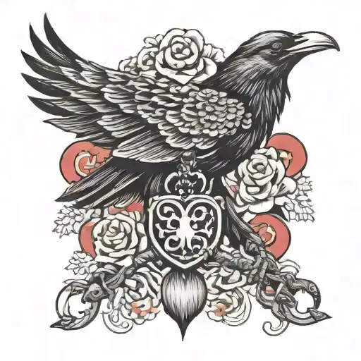 Crow Eat Human Heart And Heart Shaped Lock