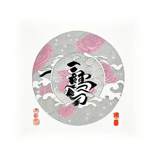 Full Moon Kanji Lettering