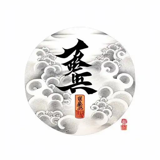 Full Moon Kanji Lettering Tori Gate