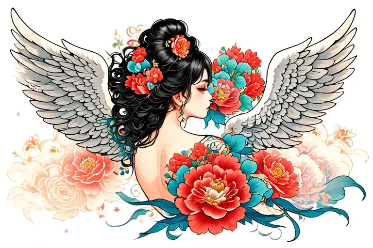 Angel Wings Across Back