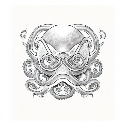 Make Me A Scuba Diving Mask With An Octopus Surrounding The Mask With Its Tentacles