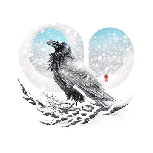 Raven In The Snow