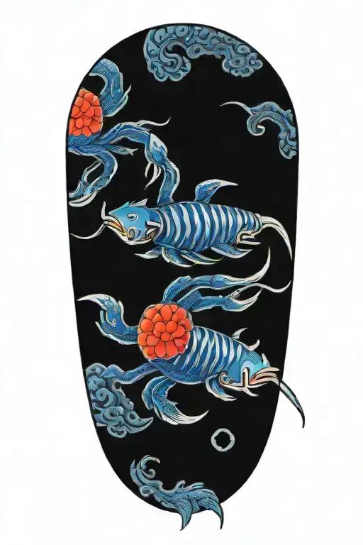 Scorpio And Pisces Zodiac Sign Tattoonwith Virgo And Cancer Protectors