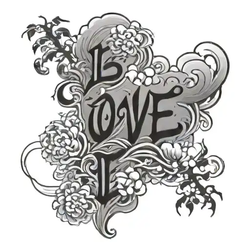 Word Love With Smoke And Shading Around