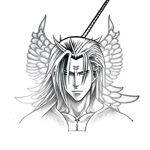 Sephiroth From Final Fantasy Vii In His One Winged Angel Form