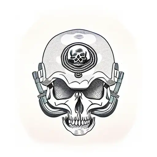 Tactical Helmet With Night Vision Device On The Skull With Balaclava