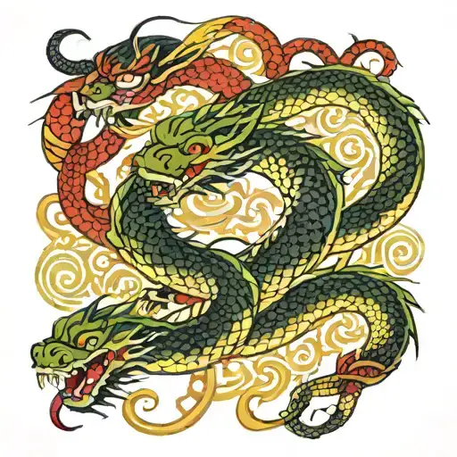 Dragon And Snakes
