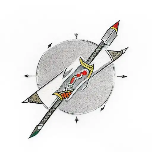 Arrow With A Heart-shaped Flame Arrowhead