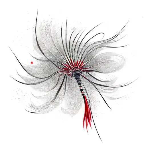 Red Spider Lily With Abstract Brush Strokes