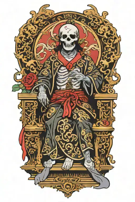 Holy Death Sitting On Her Throne