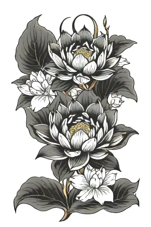 Lotus Flowers Surrounding