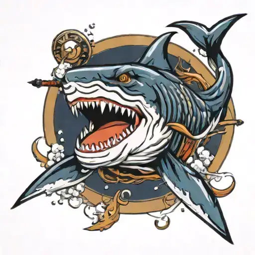 Shark Katana Stabbed