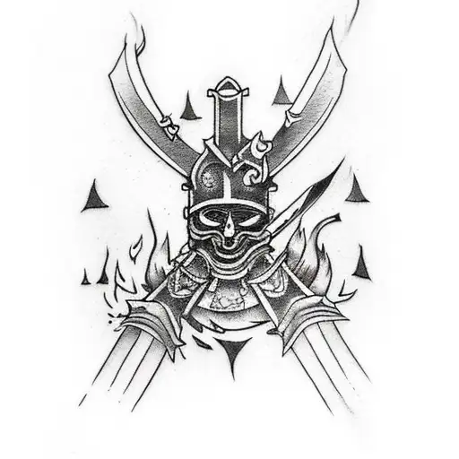 Incorporate A Bonfire And A Sword From Dark Souls Into A Tattoo Design