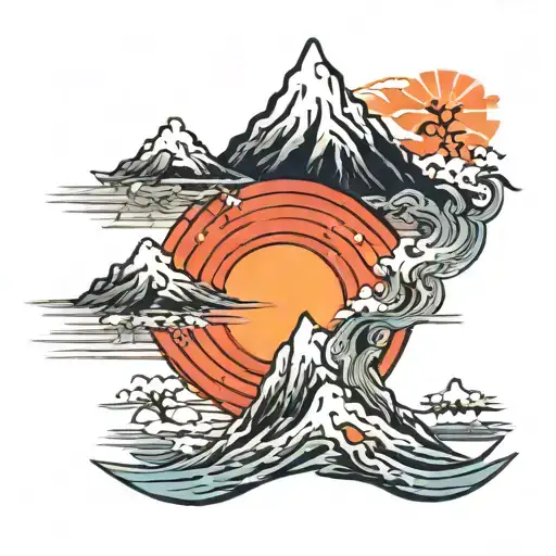 Sunrise And Mountain Peak