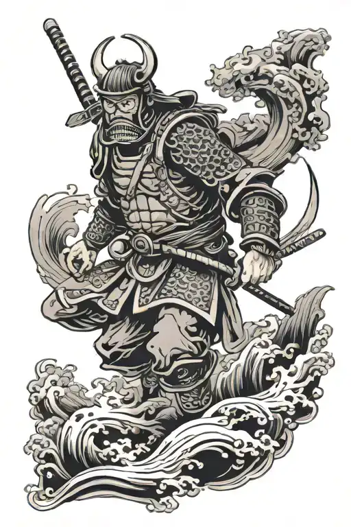 Scuba Diving Samurai Warrior