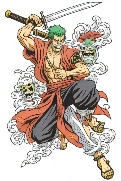 Zoro Screaming Sword One Piece